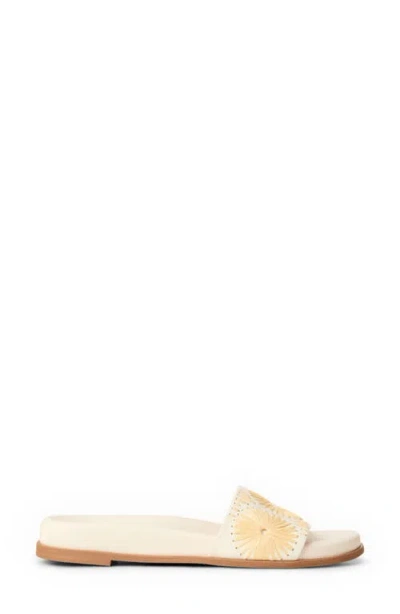 Jack Rogers Somerset Embroidered Slide Sandal In Neutral