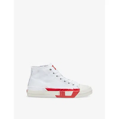 Diesel Dirty-effect High-top Canvas Sneakers