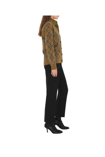 Burberry Check Wool Mohair Blend Cardigan