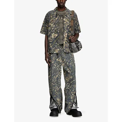 Diesel Mens P Lint Camo-print Elasticated-waist Cotton Trousers 5afa In Blue
