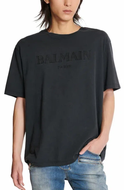 Balmain Vintage Logo T-shirt In Gray