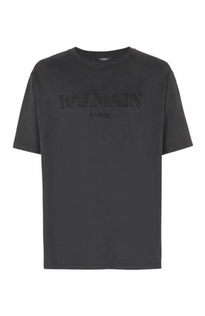 Balmain Vintage Logo T-shirt In Gray