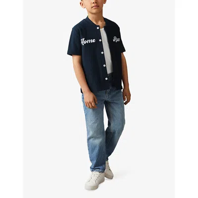 Reiss Oritz Home Run Cotton Baseball Shirt 3-9 Years Navy