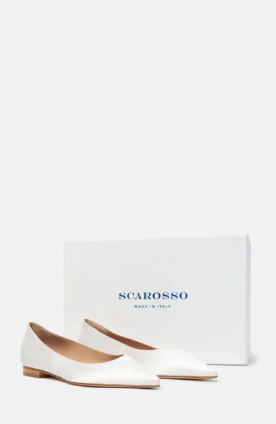 Scarosso Iris Pointed-toe Leather Ballerinas