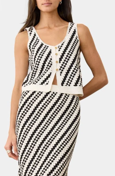 Marine Layer Oasis Cotton Blend Sweater Vest In White