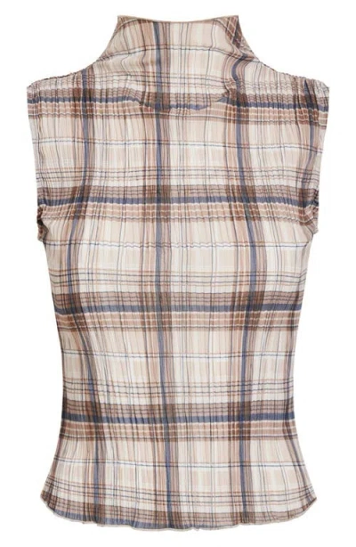Lioness Ford Top Tan Plaid