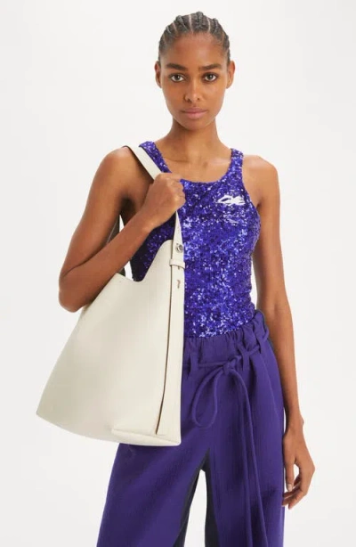 Tory Burch Romy Pebbled Leather Hobo Bag