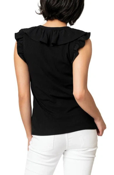 Gibsonlook Ruffles For Days Mixed Media Top