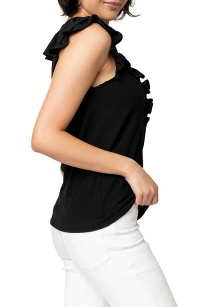 Gibsonlook Ruffles For Days Mixed Media Top