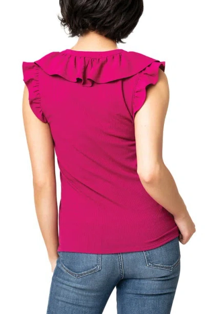 Gibsonlook Ruffles For Days Mixed Media Top