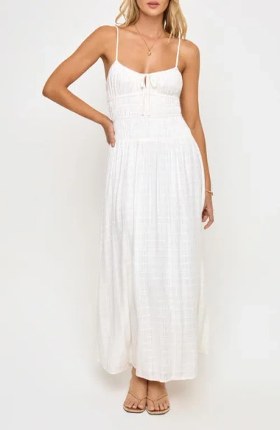 L*space Lspace Tala Shirred Waist Cover-up Maxi Sundress In White