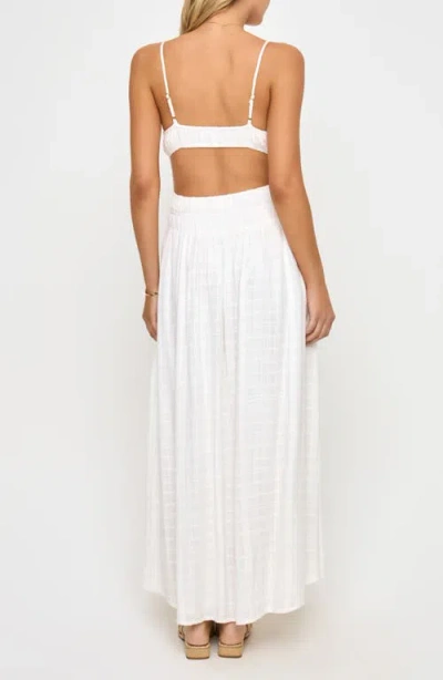L*space Lspace Tala Shirred Waist Cover-up Maxi Sundress In White
