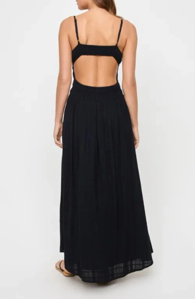 L*space Lspace Tala Shirred Waist Cover-up Maxi Sundress In Black