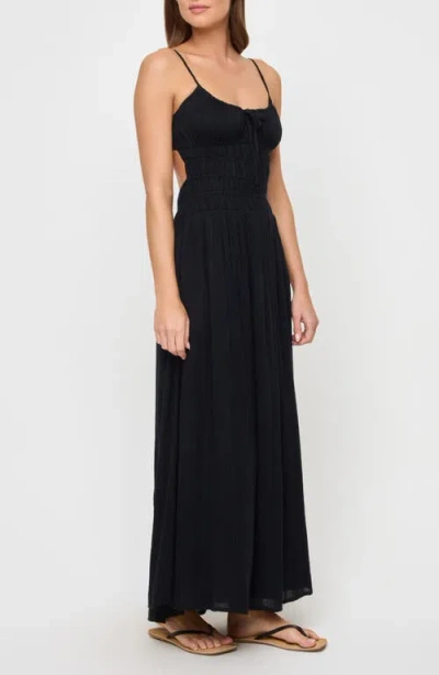 L*SPACE LSPACE TALA SHIRRED WAIST COVER-UP MAXI SUNDRESS 