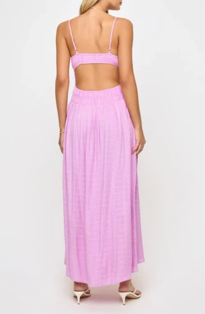 L*space Lspace Tala Shirred Waist Cover-up Maxi Sundress In Pink
