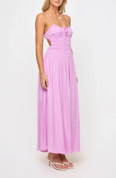 L*space Lspace Tala Shirred Waist Cover-up Maxi Sundress In Pink