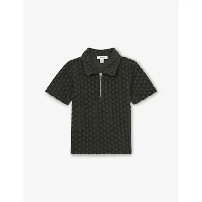 Reiss Jackson Textured Terry-towelling Polo Shirt 9-13