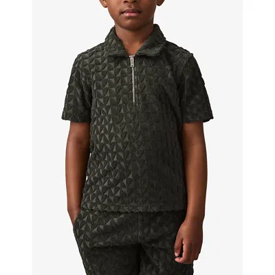 Reiss Jackson Textured Terry-towelling Polo Shirt 9-13