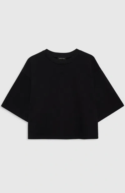 Anine Bing Myers Cropped Tee In Black