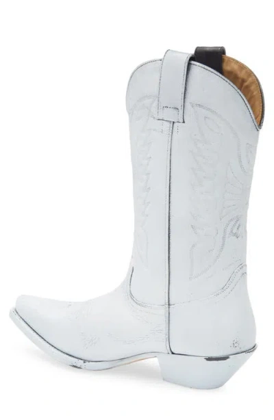 Mm6 Maison Margiela Mm6 By Maison Margiela Pointed Toe Leather Boots With Embroidery And Stacked Cuban Heel