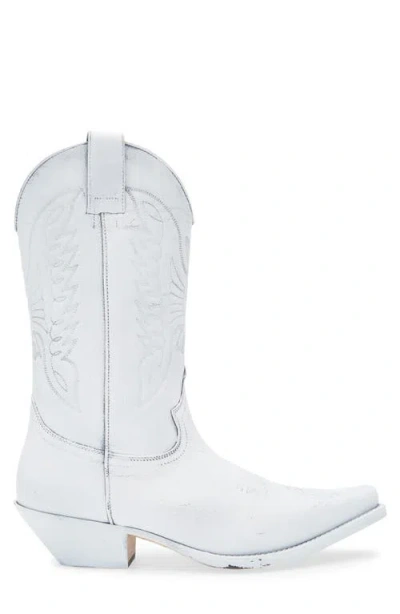 Mm6 Maison Margiela Mm6 By Maison Margiela Pointed Toe Leather Boots With Embroidery And Stacked Cuban Heel