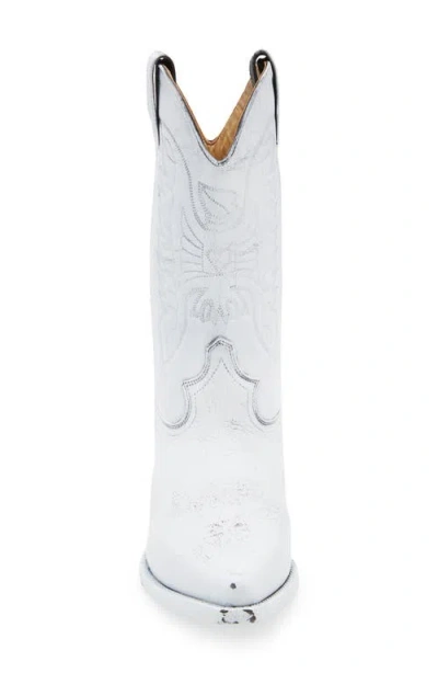 Mm6 Maison Margiela Mm6 By Maison Margiela Pointed Toe Leather Boots With Embroidery And Stacked Cuban Heel