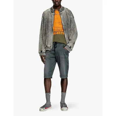 Diesel Mens 2030 D-krooley Joog-jeans Regular-fit Stretch-denim Shorts 5kq