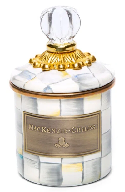 Mackenzie-childs Mackenzie Childs Sterling Check Mini Enameled Steel Canister