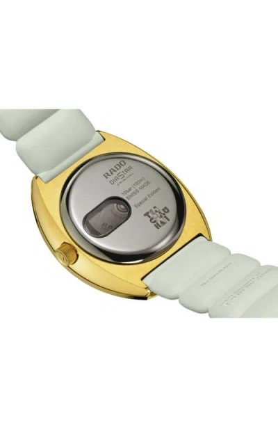 Rado Unisex Swiss Automatic Diastar Original X Tej Chauhan Special Edition White Rubber Strap Watch 38mm
