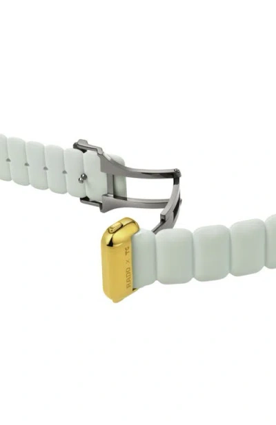 Rado Unisex Swiss Automatic Diastar Original X Tej Chauhan Special Edition White Rubber Strap Watch 38mm