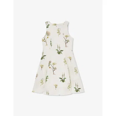 Shop Reiss Ivory Nybg Elise Floral-print Linen D