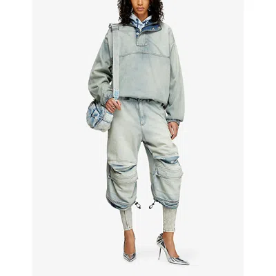 Diesel Denim Pullover In Light Bicolour Denim