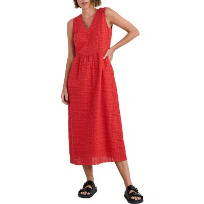 Seasalt Cornwall Meadow Saffron Eyelet Embroidered Sleevleess Dress