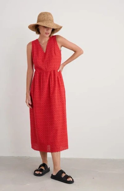 Seasalt Cornwall Meadow Saffron Eyelet Embroidered Sleevleess Dress