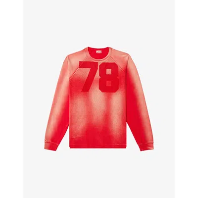 Diesel Faded Long-sleeve T-shirt With Mesh Front
