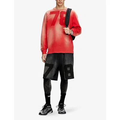 Diesel Faded Long-sleeve T-shirt With Mesh Front