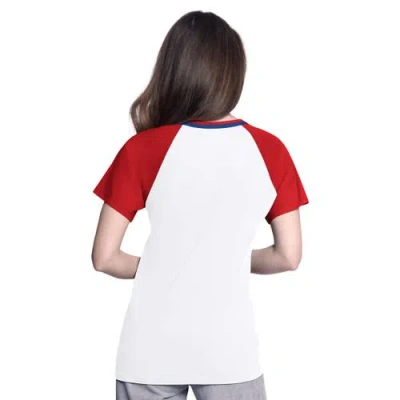 G-iii 4her By Carl Banks White/red Philadelphia Phillies Ball Park Raglan V-neck T-shirt