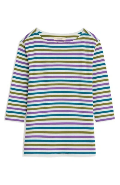 Seasalt Cornwall Sailor Stripe Three Quarter Sleeve Organic Cotton T-shirt