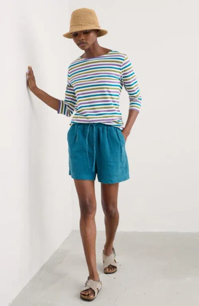 Seasalt Cornwall Sailor Stripe Three Quarter Sleeve Organic Cotton T-shirt
