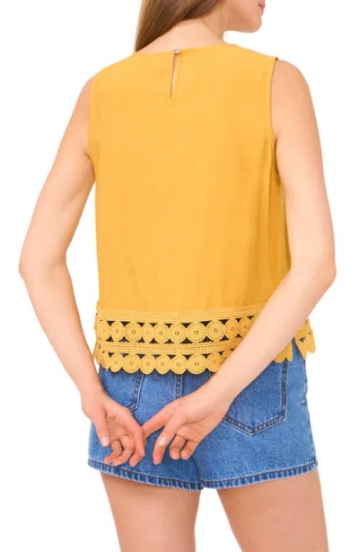 Vince Camuto Circle Lace Trim Tank In Yellow