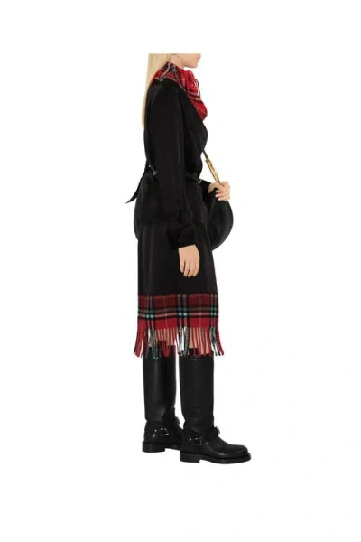Burberry Satin And Check Scarf Skirt