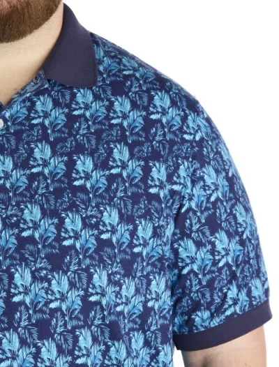 Harbor Bay By Dxl Big & Tall Palm Print Polo Shirt