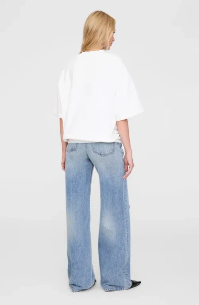 Anine Bing Jay Printed Cotton-jersey Sweatshirt In White