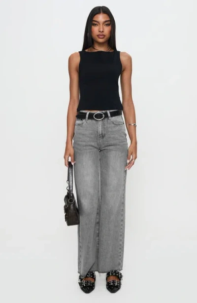 Princess Polly Henesey Raw Hem Straight Leg Jeans