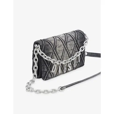 Diesel Womens Charm D Quilted Denim Strap Wallet T8013