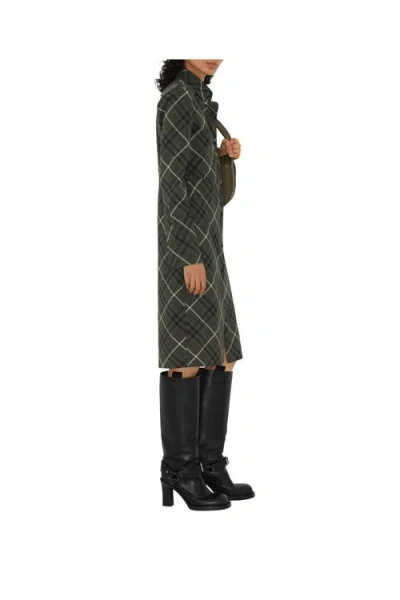 Burberry Check Wool Blend Shirt Dress