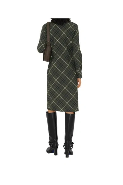 Burberry Check Wool Blend Shirt Dress