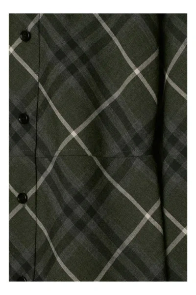 Burberry Check Wool Blend Shirt Dress