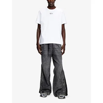 Diesel Cotton T-shirt With Embroidered Details T-norm-int In White
