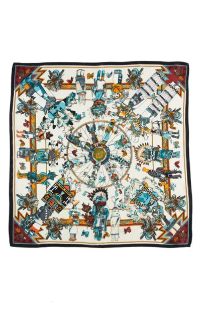 Viens Avec Moi Print Mini Silk Square Scarf